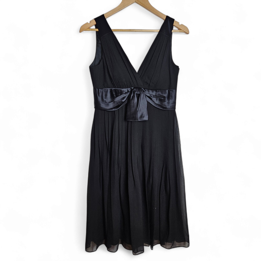Maggy London Women's Silk Black Sleeveless Cocktail Y2K Party Dress Size 10P